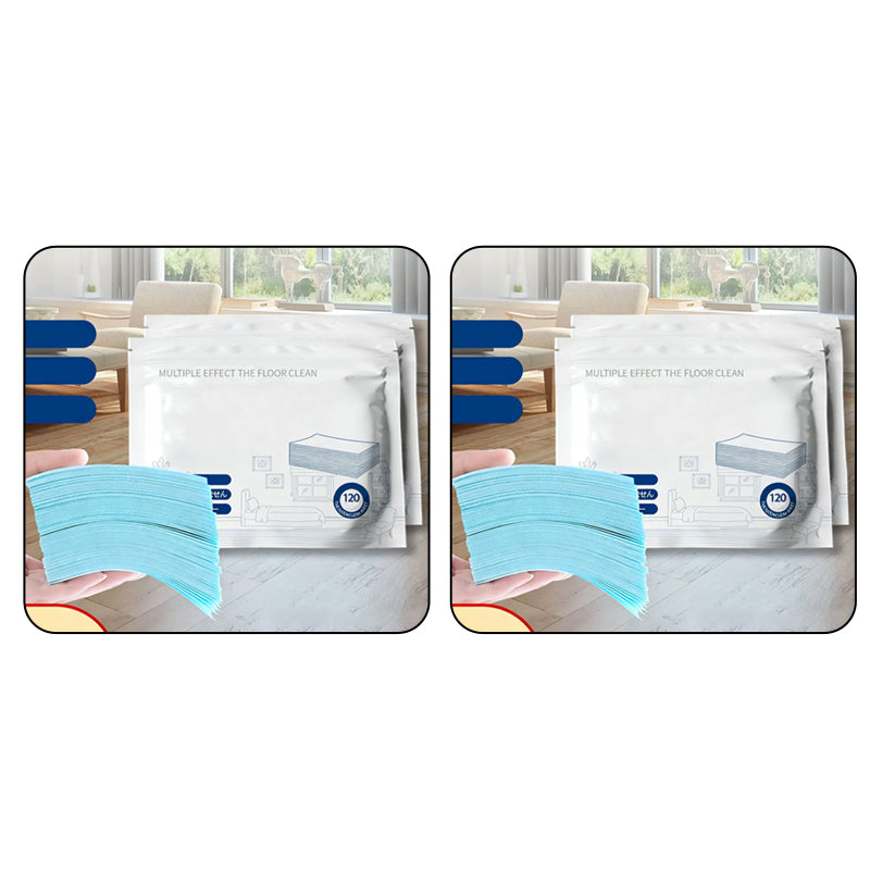 🧽 Lingettes nettoyantes multi-surfaces – Dissolution instantanée dans l'eau, élimination puissante des taches – Sûres pour tous les sols (parquet, carrelage, stratifié) – Brillant sans traces – 120 lingettes 🌟