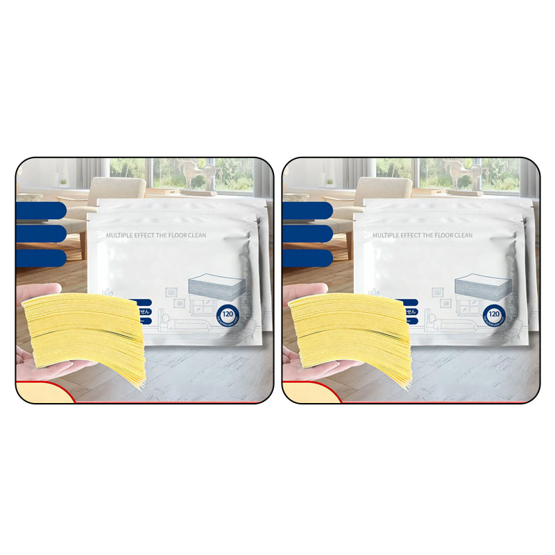 🧽 Lingettes nettoyantes multi-surfaces – Dissolution instantanée dans l'eau, élimination puissante des taches – Sûres pour tous les sols (parquet, carrelage, stratifié) – Brillant sans traces – 120 lingettes 🌟