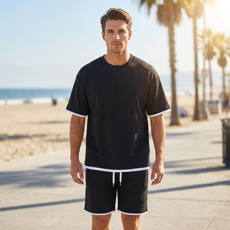 🎉 Soldes 2026 — Plus de 88 000 vendus ! 👕 Ensemble T-shirt & short texturé gaufre – Tissu frais et léger ☀️
