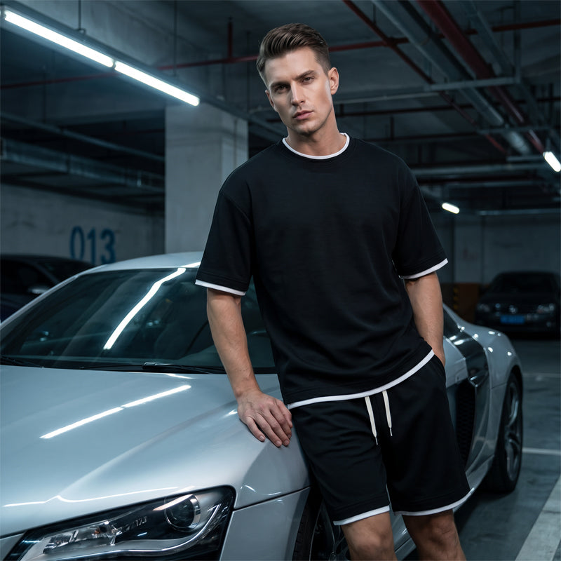 🎉 Soldes 2026 — Plus de 88 000 vendus ! 👕 Ensemble T-shirt & short texturé gaufre – Tissu frais et léger ☀️