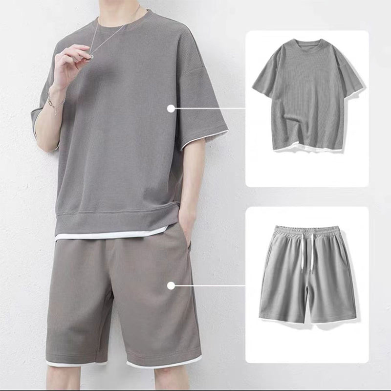 🎉 Soldes 2026 — Plus de 88 000 vendus ! 👕 Ensemble T-shirt & short texturé gaufre – Tissu frais et léger ☀️
