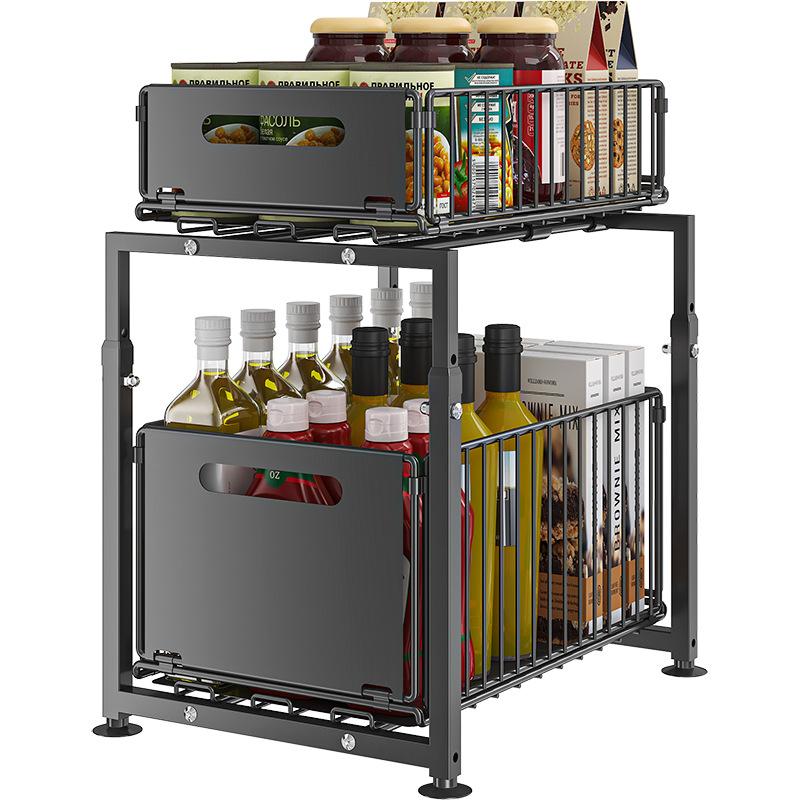 🧂✨ -50% | Organisateur Coulissant Réglable pour Sous Évier – Étagère de Rangement Multifonction pour Cuisine, Épices et Accessoires