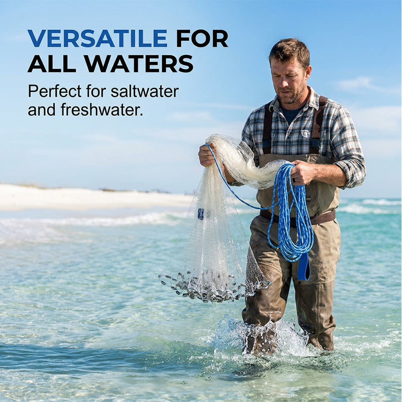 🐟 PROMO LIMITÉE 50% DE RÉDUCTION ! ⚡ Épervier de Pêche Facile à Lancer Nylon – Maillage Résistant, Coulissage Rapide, Eau Douce & Mer ✨