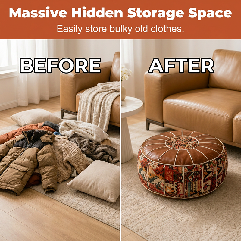 🛏️🧸🚪 OFFRE LIMITÉE 50% DE RÉDUCTION! Pouf de Rangement Polyvalent – Parfait pour Chambres, Salles de Jeux ou Entrées – Léger, Facile à Déplacer, Range Chaussures, Jouets ou Linge 🧦
