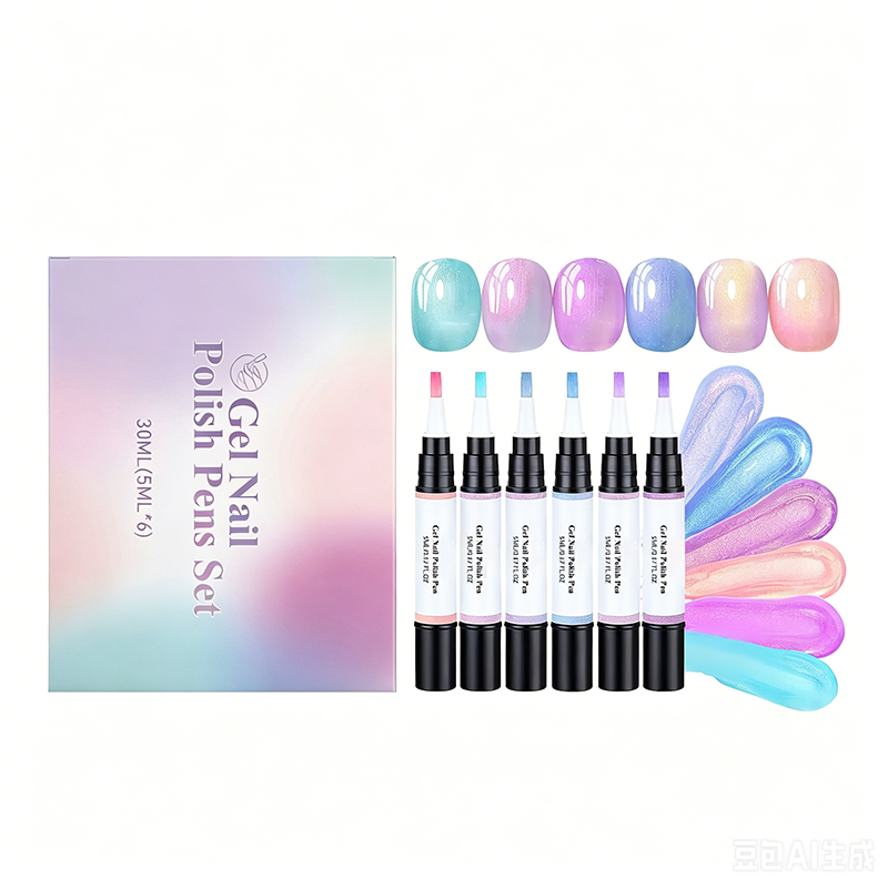 Lot de 6 stylos de vernis à ongles en ge