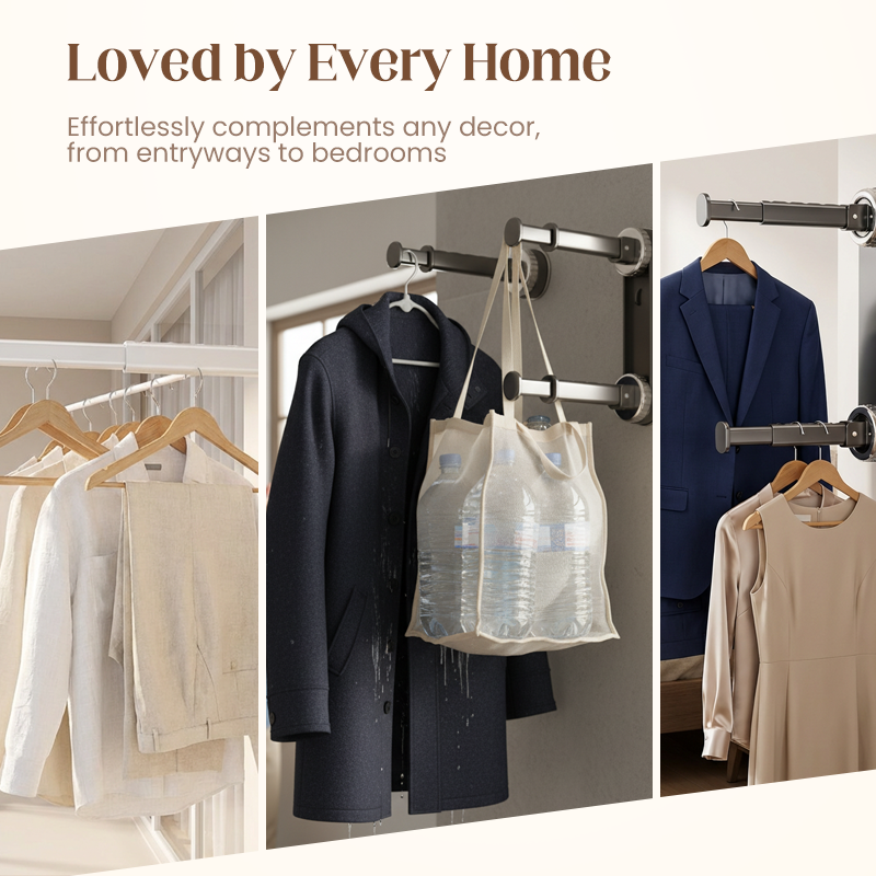 🧺‑50 % ! 🛠️ Étendoir à linge télescopique pliable à ventouses – Gain de place, stable et facile à monter – Idéal pour petits appartements, salle de bain et balcon ✨