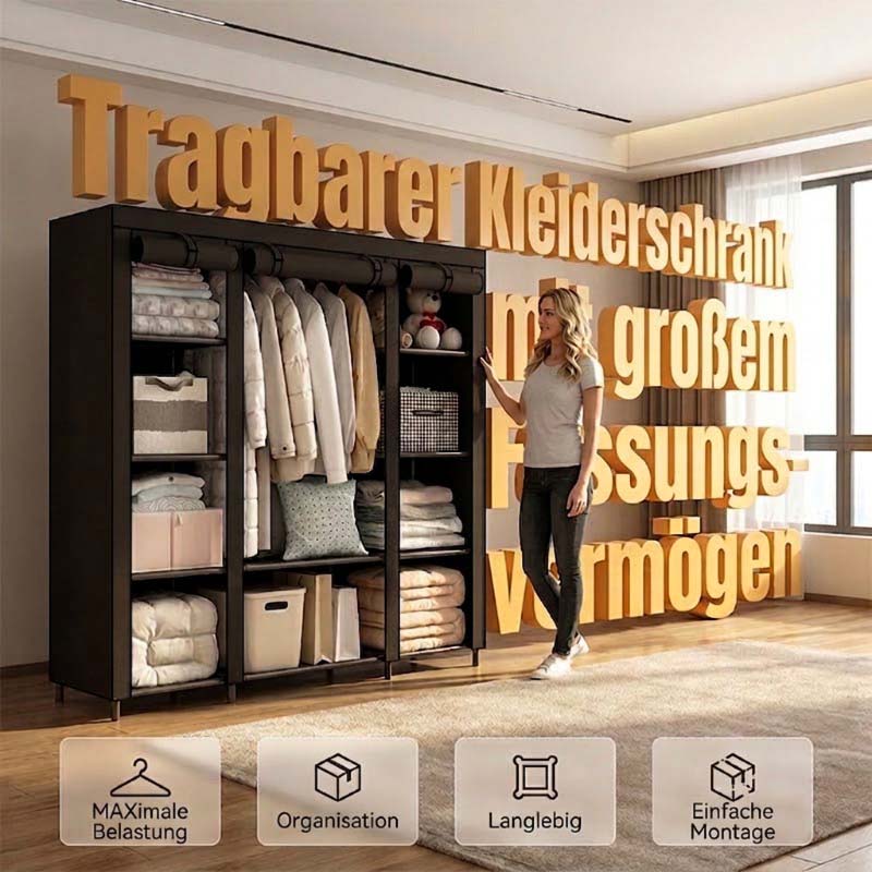 🔥 PROMO FLASH : 50% DE RÉDUCTION ! 📦 Armoire Portable en Tissu Non Tissé – Acier – 3 Tailles & Facile à Monter for Chambre & Dressing 🏠