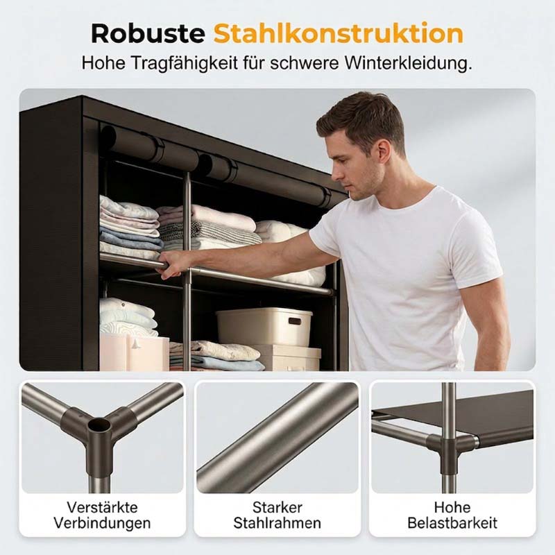 🔥 PROMO FLASH : 50% DE RÉDUCTION ! 📦 Armoire Portable en Tissu Non Tissé – Acier – 3 Tailles & Facile à Monter for Chambre & Dressing 🏠