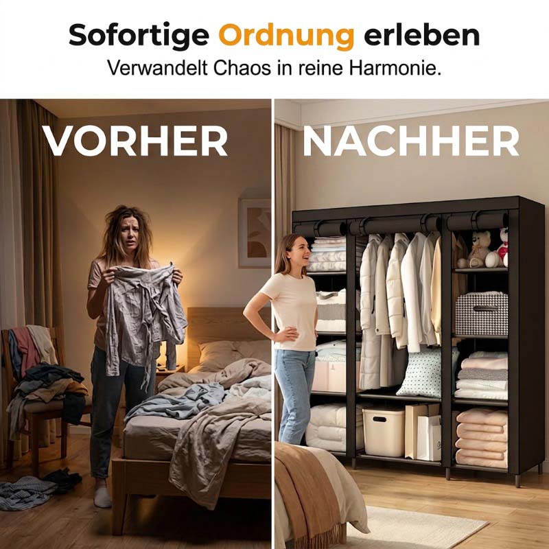 🔥 PROMO FLASH : 50% DE RÉDUCTION ! 📦 Armoire Portable en Tissu Non Tissé – Acier – 3 Tailles & Facile à Monter for Chambre & Dressing 🏠