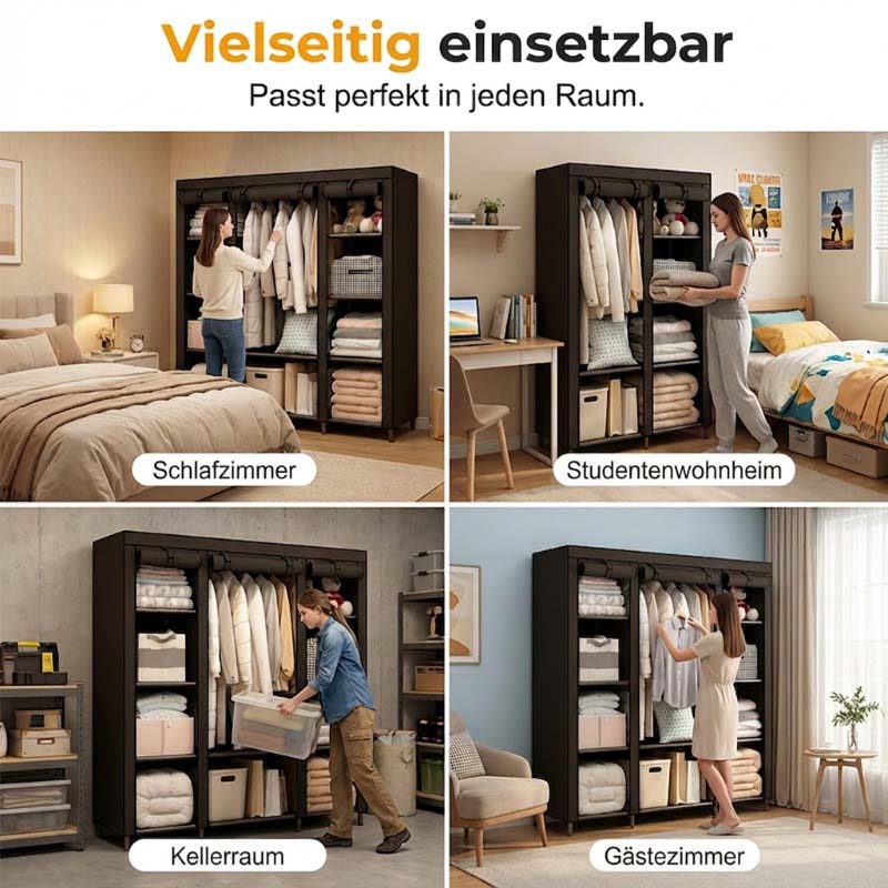 🔥 PROMO FLASH : 50% DE RÉDUCTION ! 📦 Armoire Portable en Tissu Non Tissé – Acier – 3 Tailles & Facile à Monter for Chambre & Dressing 🏠