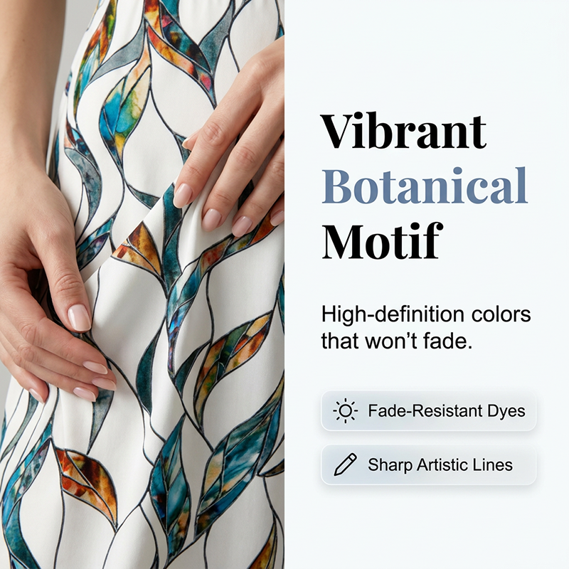 🌿 PROMO LIMITÉE -50% ! ✨ Ensemble Femme 2 Pièces – Haut Nœud Côté & Pantalon Motif Botanique, Tissu Respirant Premium · Bleu Clair & Vert Clair · S–5XL (EU34-54) 💐