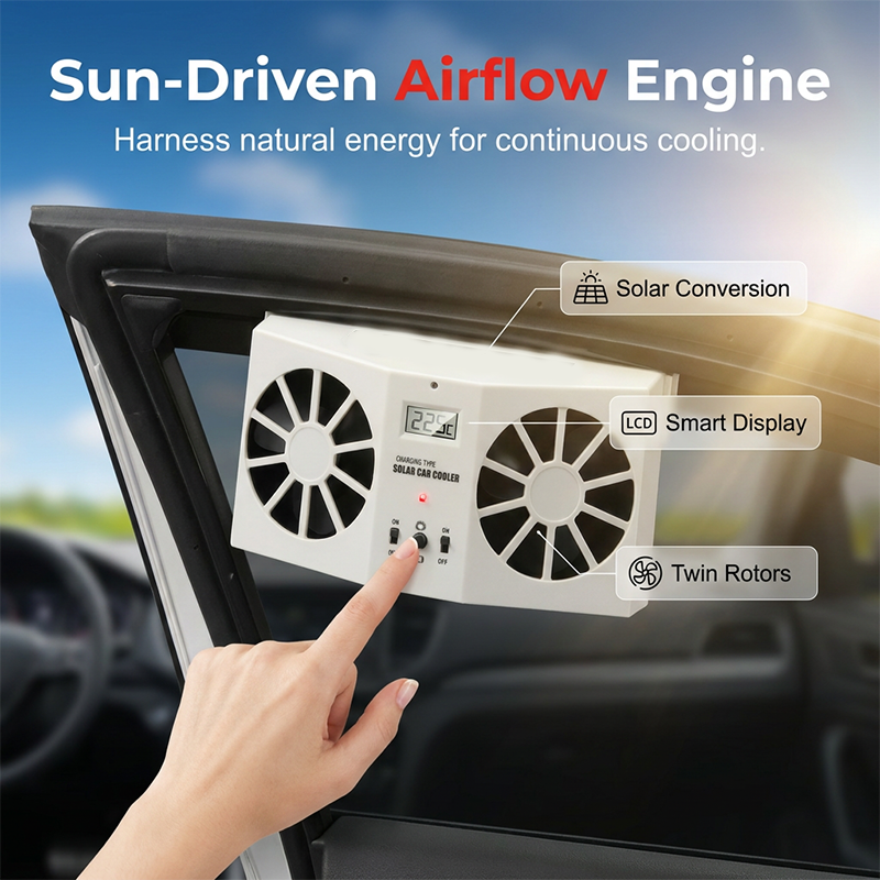 💎Promotion sur les nouveautés 2026, votre allié idéal pour l'été 🎁🌞Ventilateur d'extraction solaire pour voiture