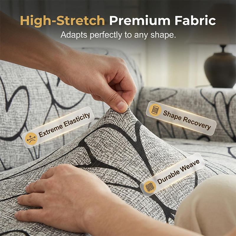 🛋️🧵 Housses de canapé universelles extensibles – Tissu élastique, fixation antidérapante, transformez votre vieux canapé en quelques secondes, la solution maline des locataires et des familles actives 🌿🏠