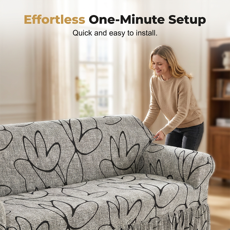 🛋️🧵 Housses de canapé universelles extensibles – Tissu élastique, fixation antidérapante, transformez votre vieux canapé en quelques secondes, la solution maline des locataires et des familles actives 🌿🏠