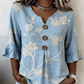 ⌛ Dans la limite des stocks disponibles – ensuite, prix normal ! Haut d'été pour femme à motifs floraux et manches à volants