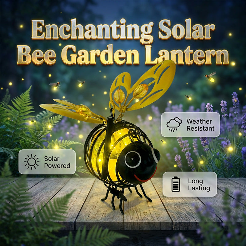 🐝 PROMO LIMITÉE 50% DE RÉDUCTION ! ☀️ Suspension Solaire Abeille Lumineuse – Ailes en Cœur, Métal, Résistant aux Intempéries 🌸