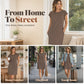 👗 PROMO LIMITÉE 50% DE RÉDUCTION ! ✨ Robe Décontractée Coton Mélangé Femme – Col Rond, Manches Courtes, Coupe Ample 🌸
