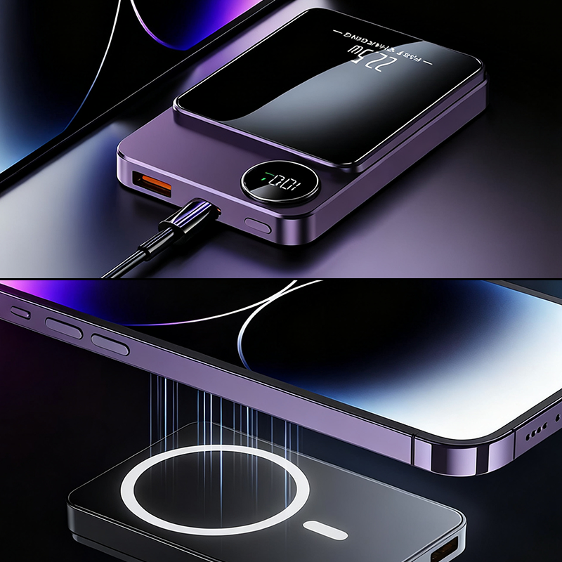 🔋 PROMO LIMITÉE -50% ! ✨ Batterie Externe 22,5W Magnétique – Charge 3 Appareils, Ultra-Mince, 10 000 mAh ⚡