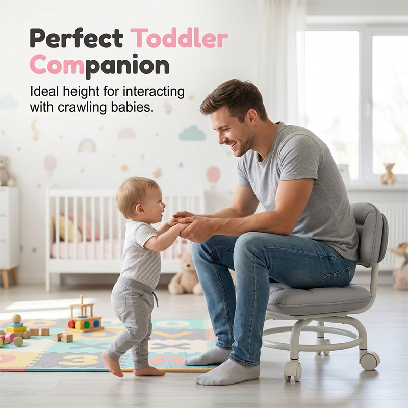 ☁️🪑 OFFRE LIMITÉE -50% | Tabouret Nuage à Roulettes – Assise Rembourrée Ultra Confort, Pivotant & Déplacement Facile ✨