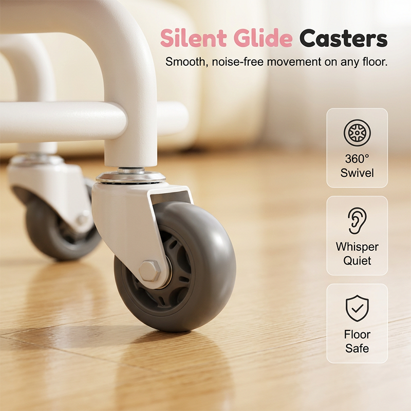 ☁️🪑 OFFRE LIMITÉE -50% | Tabouret Nuage à Roulettes – Assise Rembourrée Ultra Confort, Pivotant & Déplacement Facile ✨