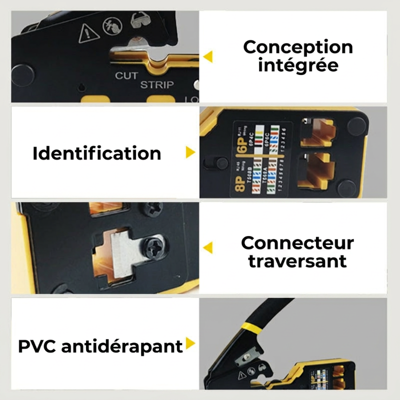 🔧🔥 58 % de réduction ! Pince à sertir 3-en-1 pour câbles réseau : coupe, sectionnement et dénudage en un seul outil, idéale pour les débutants comme pour les professionnels, avec poignée ergonomique antidérapante en PVC ✨
