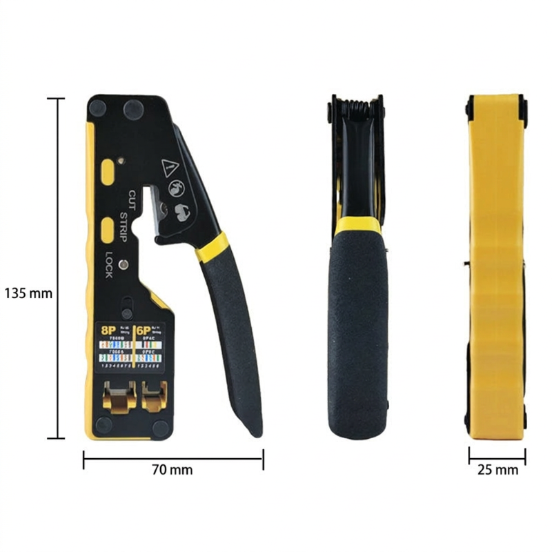 🔧🔥 58 % de réduction ! Pince à sertir 3-en-1 pour câbles réseau : coupe, sectionnement et dénudage en un seul outil, idéale pour les débutants comme pour les professionnels, avec poignée ergonomique antidérapante en PVC ✨