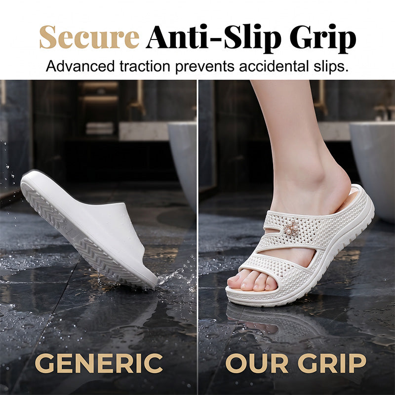 👡🌸 PROMO D'ÉTÉ -75% ! Sandales pour femme à semelle souple – Modèle à enfiler facilement, semelle épaissie et décor floral ✨