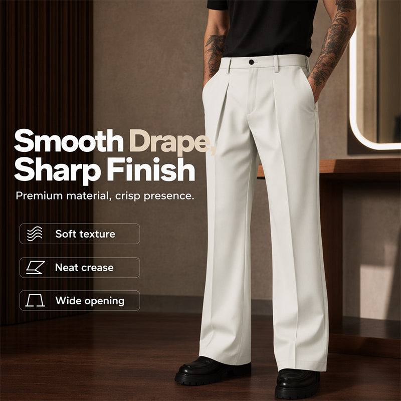 🎉 Soldes 2026 — Plus de 101 000 vendus ! 👖 Pantalon droit drapé doux pour homme – Coupe classique et tissu fluide ✨