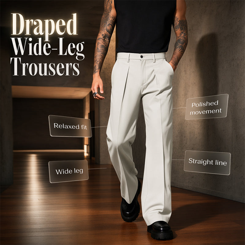 🎉 Soldes 2026 — Plus de 101 000 vendus ! 👖 Pantalon droit drapé doux pour homme – Coupe classique et tissu fluide ✨