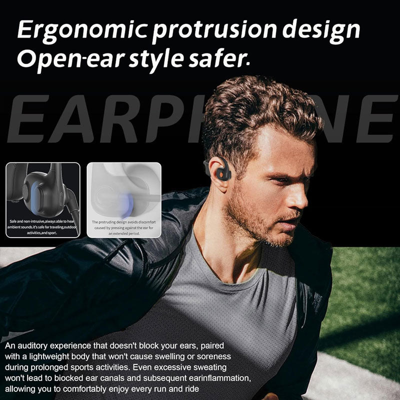 🎧 -50% ! 🗣️ Casque Open-Ear Léger – Bluetooth 5.3 & Micro Dual-DSP – Réduction de Bruit & Autonomie 11h pour Appels, Promenades et Travail 🏃