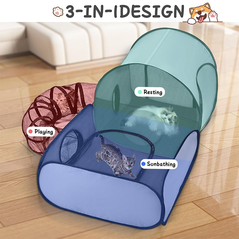 📢📢50% DE RÉDUCTION !! ⏰Grand Tunnel pour Chat - Jeu et Détente🐈🐈‍⬛🏠