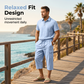 👔 50% DE RÉDUCTION ☀️ Ensemble lin homme été – Chemise ample & short cargo – Respirant & élégant – parfait pour l’été 🌊✨🩳