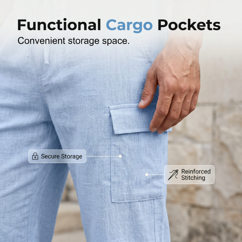 👔 50% DE RÉDUCTION ☀️ Ensemble lin homme été – Chemise ample & short cargo – Respirant & élégant – parfait pour l’été 🌊✨🩳