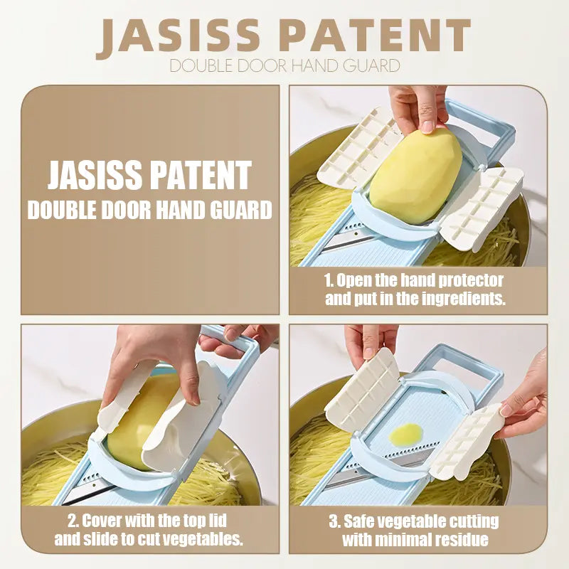 📢📢-50% ! 🥗 Ensemble Multifonction de Mandoline de Cuisine – Lames Variées & Base Antidérapante – Idéal pour Oignons, Pommes de Terre ou Fruits – Rapide & Sûr, Gain de Temps en Cuisine 🍅✨