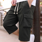 Short cargo capri décontracté pour homme avec taille à cordon de serrage