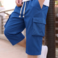 Short cargo capri décontracté pour homme avec taille à cordon de serrage