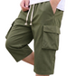 Short cargo capri décontracté pour homme avec taille à cordon de serrage