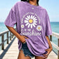 Unisex Vintage Washed Daisy Print Loose Fit T-Shirt