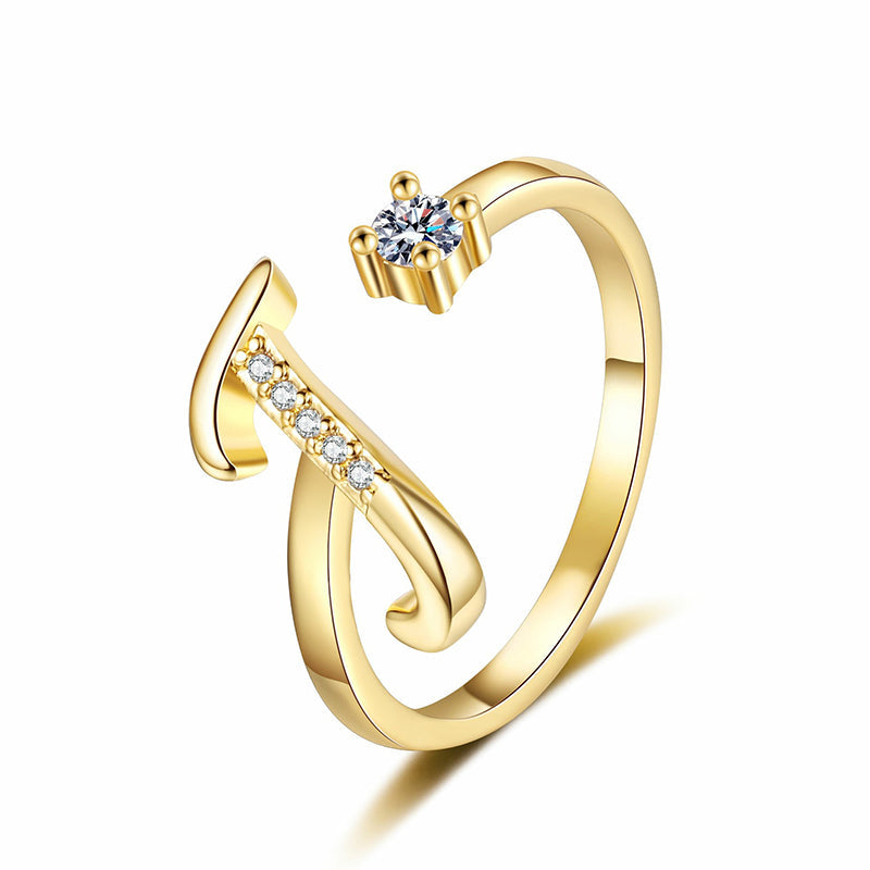 💍 50% DE RÉDUCTION ! ⏳ Bague Initiale Scintillante Ajustable – Cristaux Synthétiques, Finition Polie & Anneau Ouvert – Personnalisable, Chic et Confortable – Parfaite en Cadeau ou au Quotidien ✨💖🌿