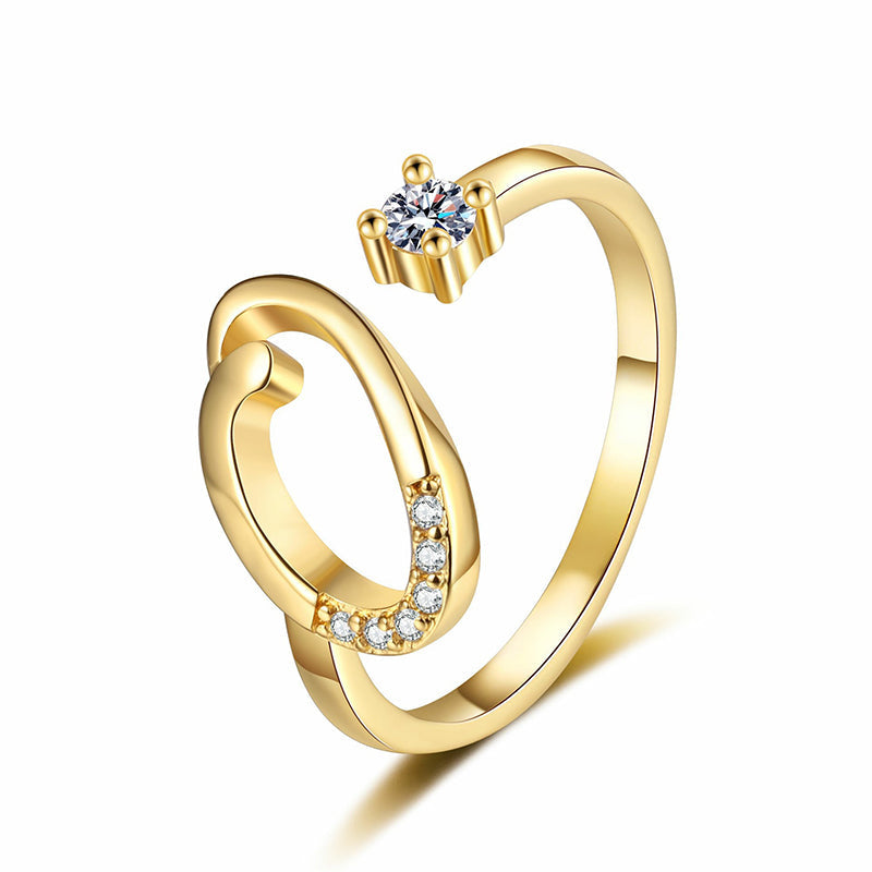 💍 50% DE RÉDUCTION ! ⏳ Bague Initiale Scintillante Ajustable – Cristaux Synthétiques, Finition Polie & Anneau Ouvert – Personnalisable, Chic et Confortable – Parfaite en Cadeau ou au Quotidien ✨💖🌿