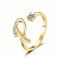 💍 50% DE RÉDUCTION ! ⏳ Bague Initiale Scintillante Ajustable – Cristaux Synthétiques, Finition Polie & Anneau Ouvert – Personnalisable, Chic et Confortable – Parfaite en Cadeau ou au Quotidien ✨💖🌿