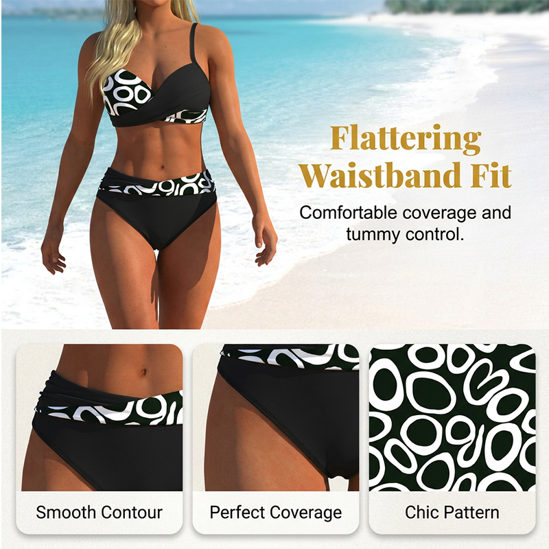 👙 50% DE RÉDUCTION ! 🌺 Bikini d'été à imprimé – Sexy, deux pièces & polyvalent – Parfait pour la plage, la piscine ou le bronzage – léger, confortable & séchage rapide ☀️✨