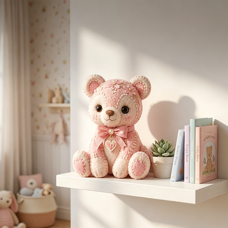 Kit DIY de patchwork en feutrine rose