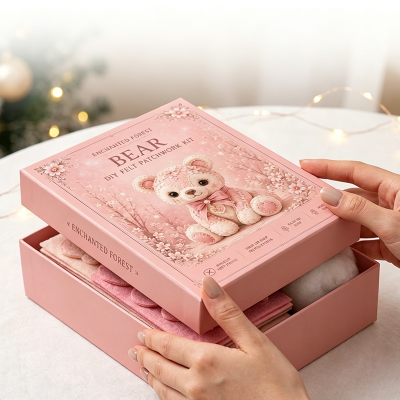 Kit DIY de patchwork en feutrine rose
