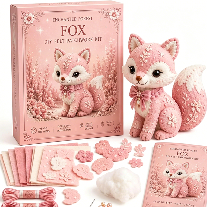 Kit DIY de patchwork en feutrine rose
