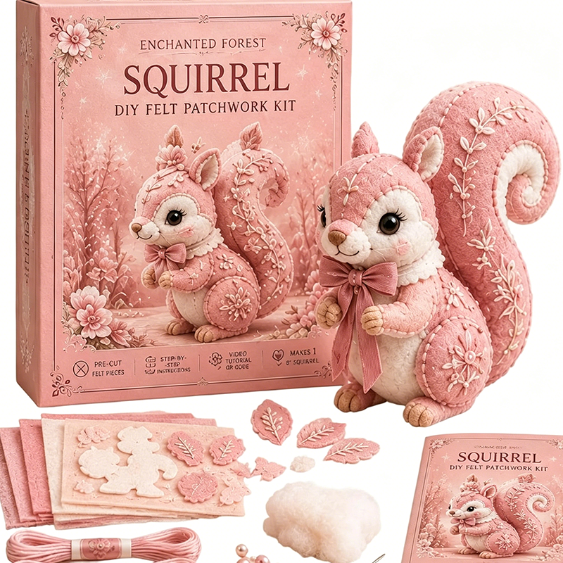 Kit DIY de patchwork en feutrine rose