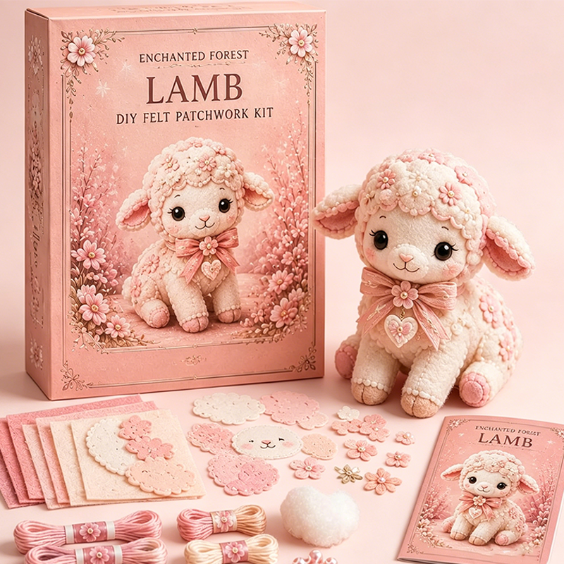 Kit DIY de patchwork en feutrine rose