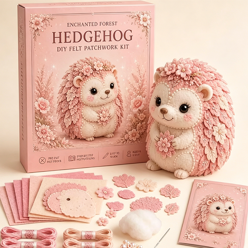 Kit DIY de patchwork en feutrine rose