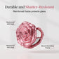 Miroir de maquillage pliable élégant couleur or rose