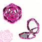 Miroir de maquillage pliable élégant couleur or rose
